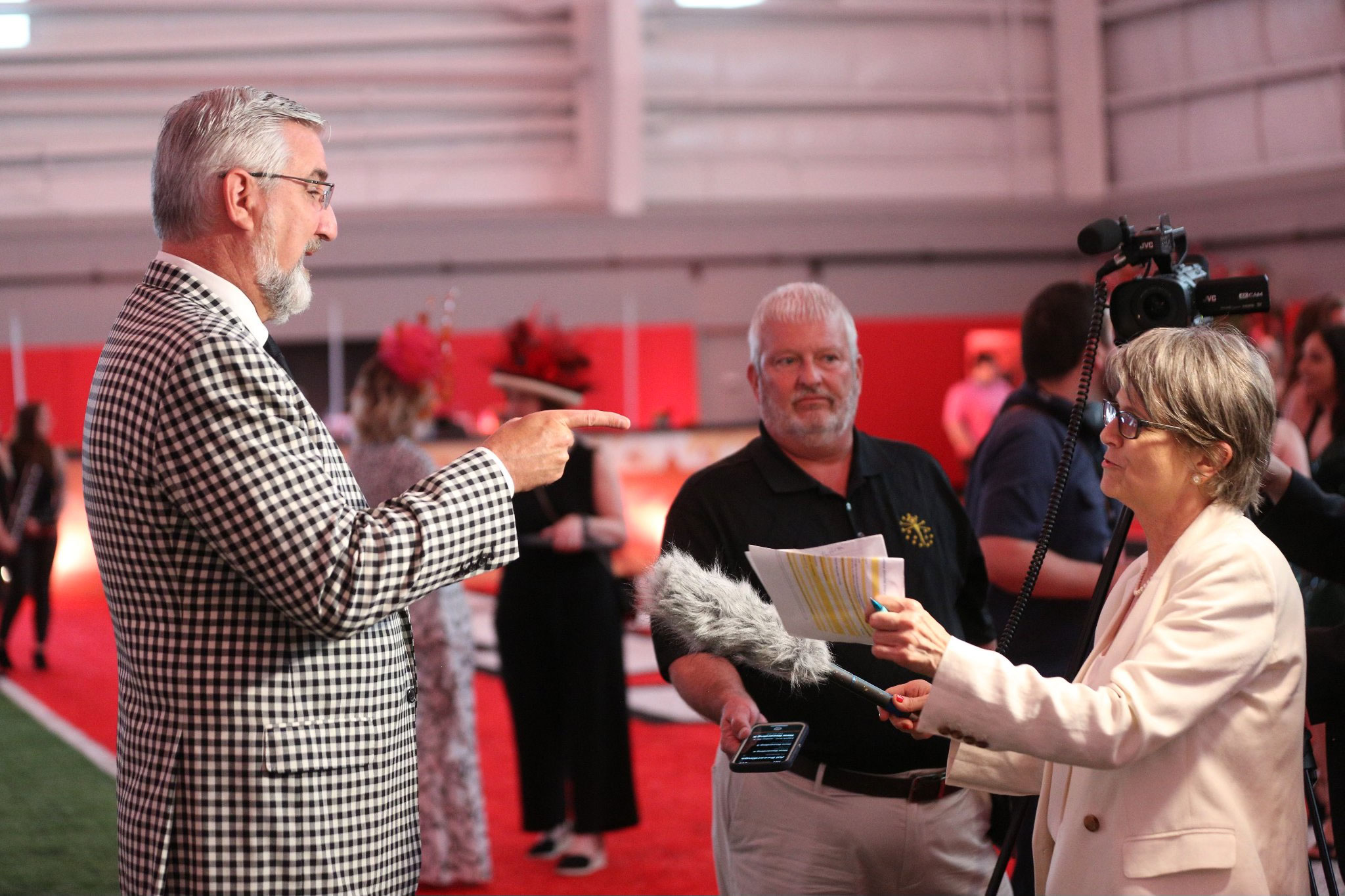 Juli interviwing Governor Holcomb